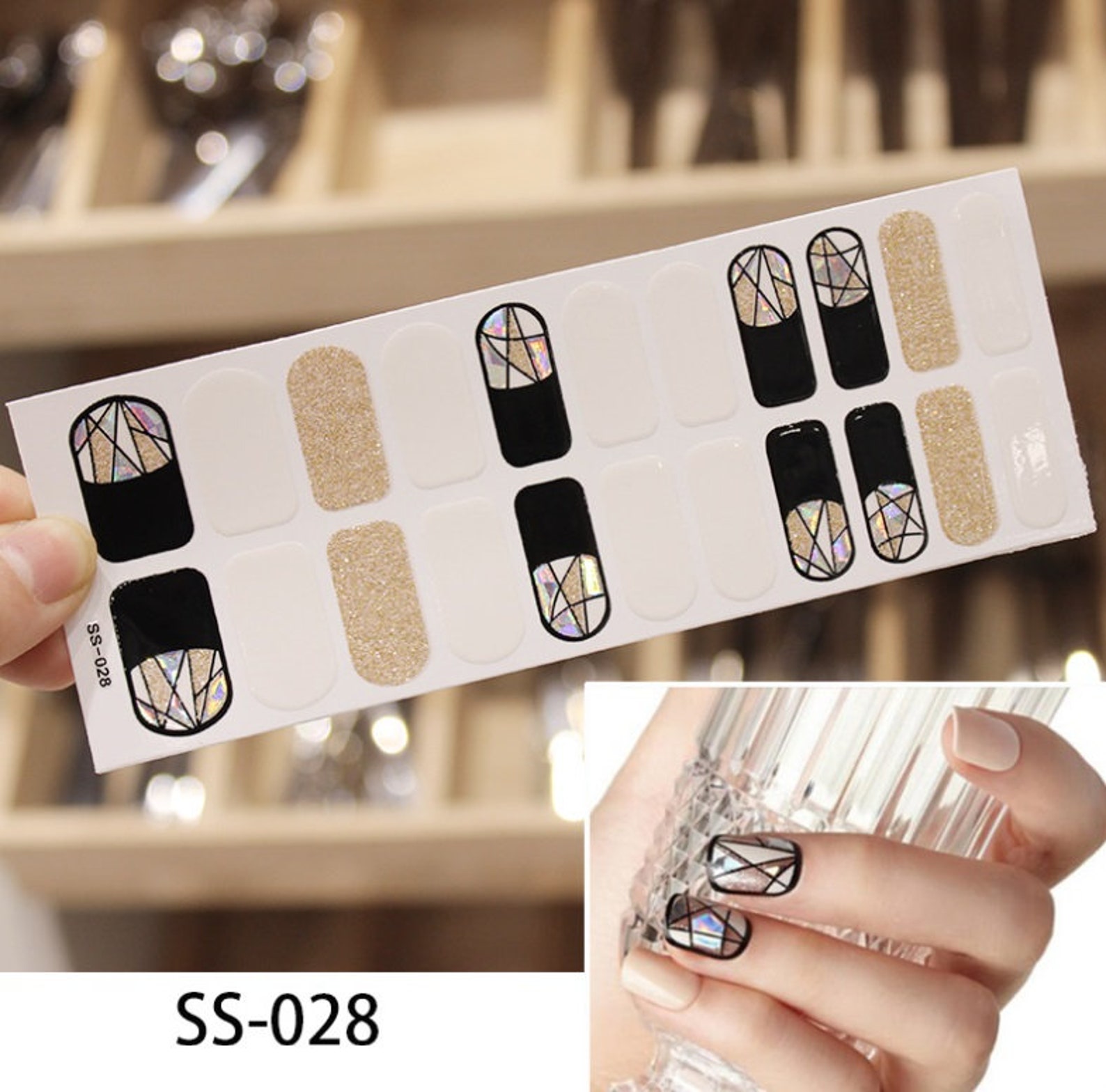 Nail Art Stickers Self Adhesive Nail Polish Wraps 22 Pcs Nails Etsy