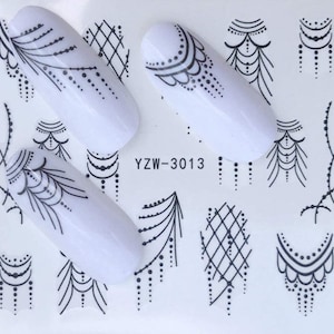 Nail Art Water Decals Stickers Black Necklace Jewelry Beauty Water Transfer DIY Nail Manicure Nail Art Decorations Stickers