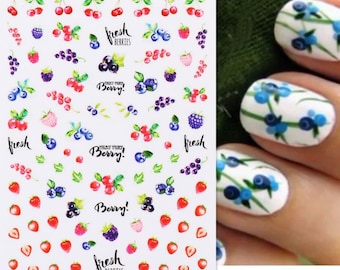 Berry Fruit Nail Art Stickers: Summer DIY Nail Decals