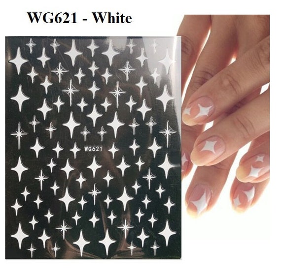 3D Nail Decoration Diamonds Glitter Embossed Nail Sticker Heart Star Nail  Art | eBay
