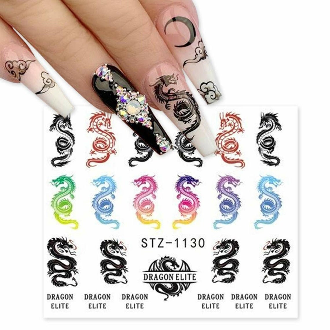 Nail Art Water Decals Stickers Transfers Chinese Snake Dragon - Etsy