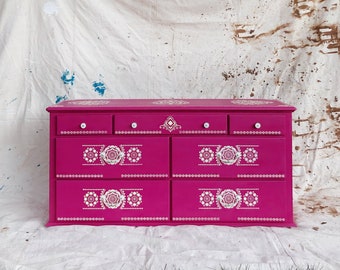 Pink Boho Eclectic Sideboard
