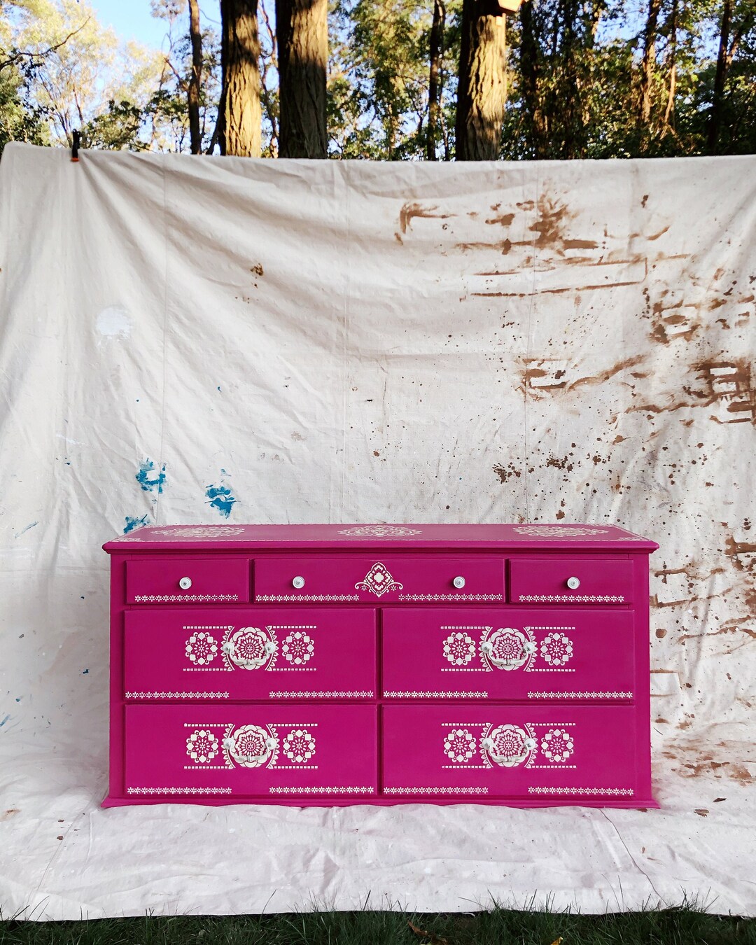 Pink Boho Eclectic Sideboard - Etsy