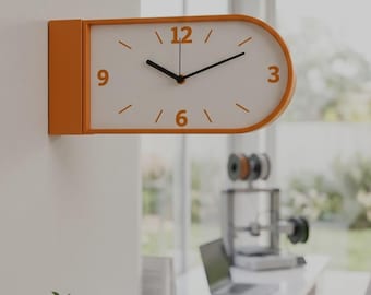 Digital Download Double Sided Clock STL | Modern Minimalist 3D Print Wall Design
