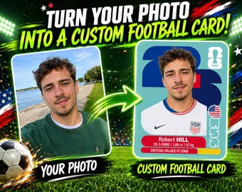 Custom USA Soccer Card, Personalized Player Design (Digital Download)