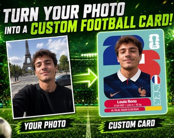 Custom France Football Card, Personalized Player Design (Digital Download)