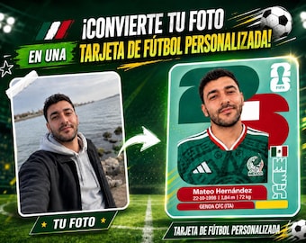 Custom Mexico Football Card, Personalized Soccer Trading Card (Digital Download)