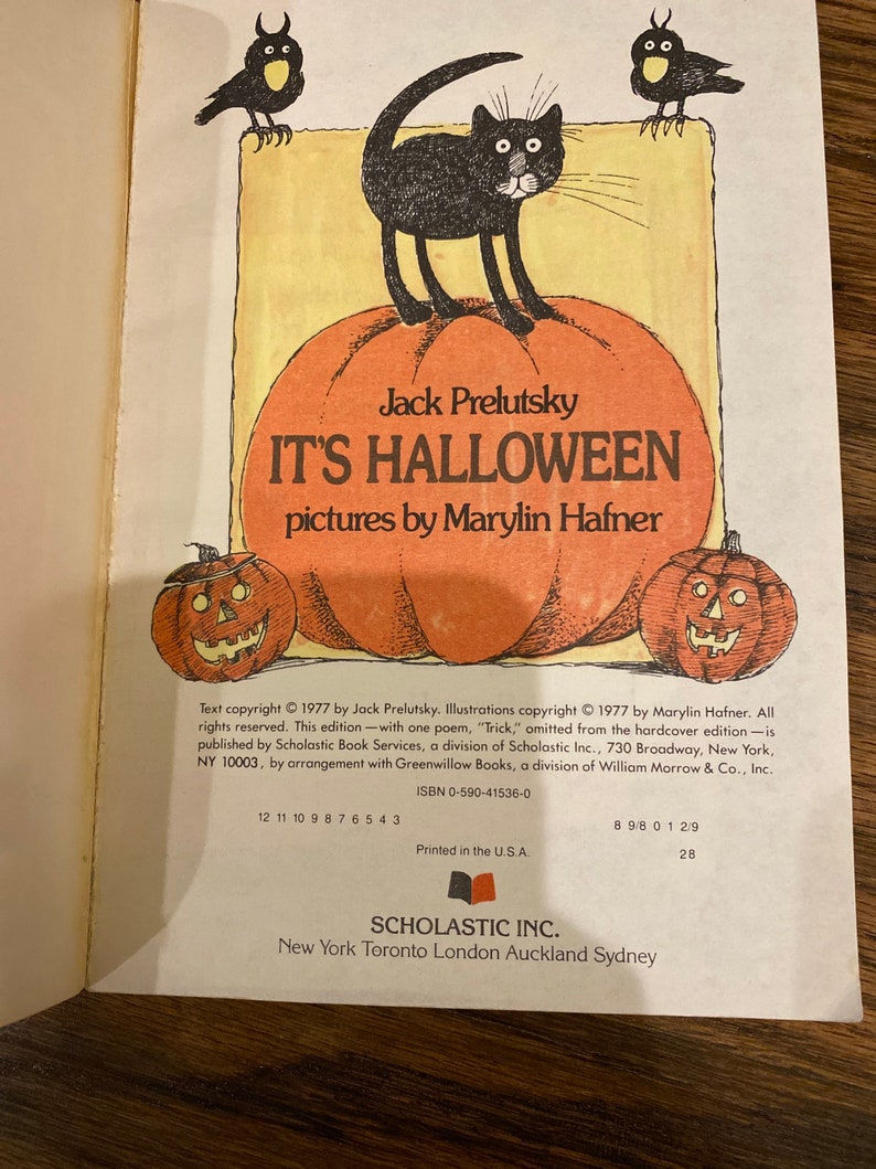 It's Halloween By Jack Prelutsky
 Its Halloween By Jack Prelutsky vintage 1977 included in this