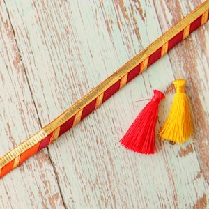 Boho Multicolour Gold Thin Trim,Colourful Gold Gota Border, Gota Patti Lace,Rainbow Bridal Saree Border,Indian Fabric Trim,2 meter length