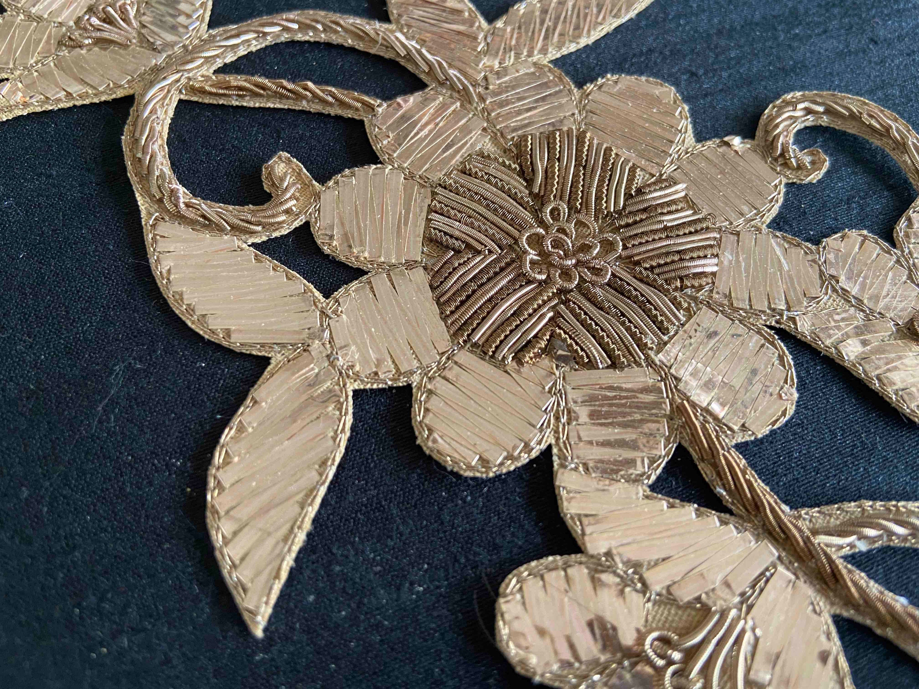 Rose Gold Floral Embroidered Patchhandmade Embroidered Gold Etsy