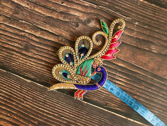 12PCS tessuto Patches borsa da cucito vestiti fai da te Peacock