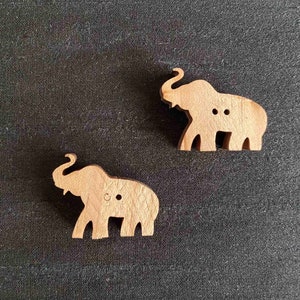 Wooden Elephant Buttons,Beige Elephant Charms,Sherwani Button,Boho Quirky Animal Shape Buttons