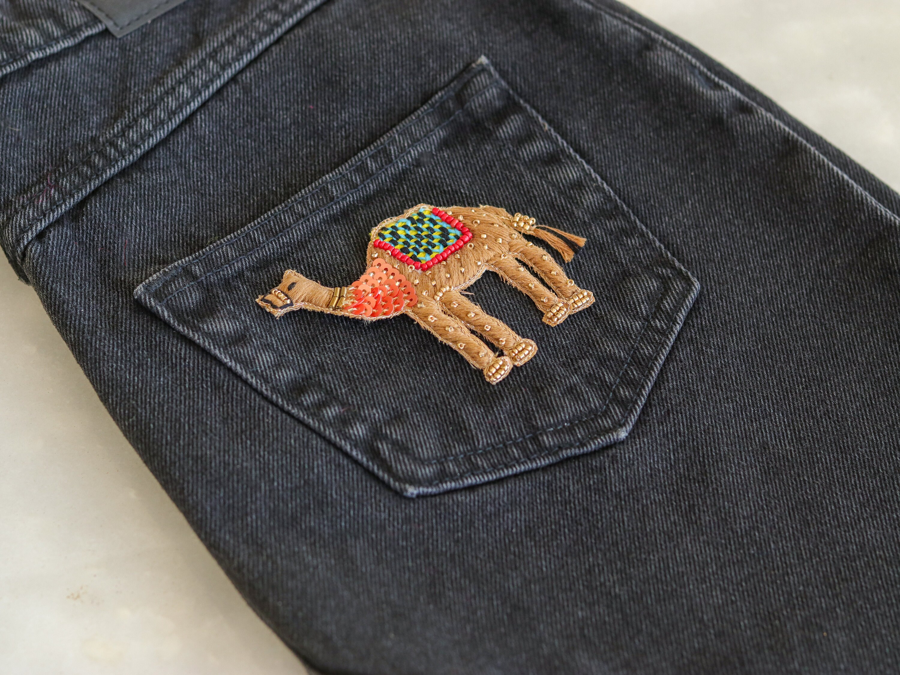 Brown Red Camel Embroidered Patchhandmade Embroidered - Etsy