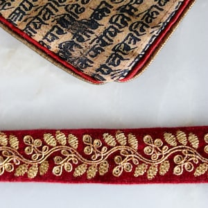 Buy Cream Red Madhubani Embroidered Trim,indian Tribal Folk Embroidery  Border,woman Human Deer Animal Lace, Boho Quirky Trim,price/mtr Online in  India 