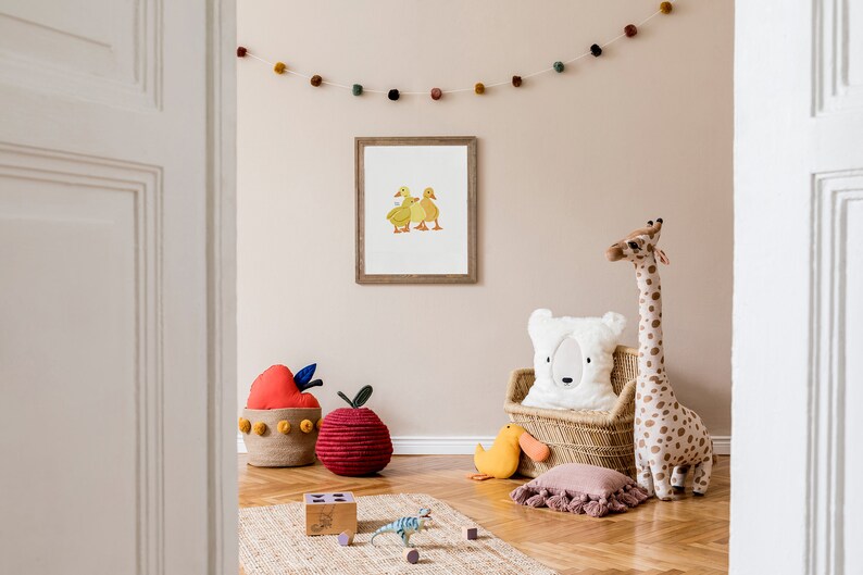 Baby Duck Wall Art Print DUCK Nursery Print Baby Animal Etsy