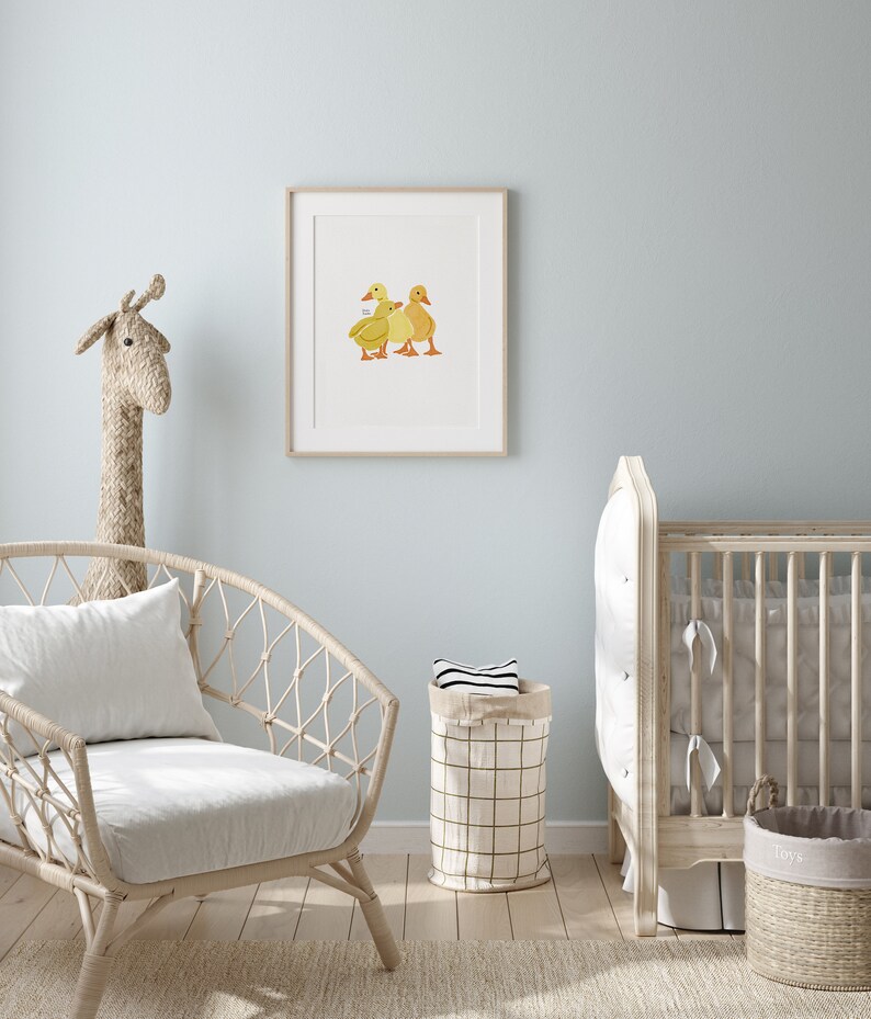 Baby Duck Wall Art Print DUCK Nursery Print Baby Animal Etsy