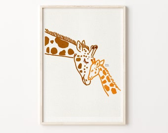 Animal Print Line Drawing, Nursery PRINTABLE Wall Art, Minimalist kids room wall decor, Modern Nursery Gallery Animal Printable