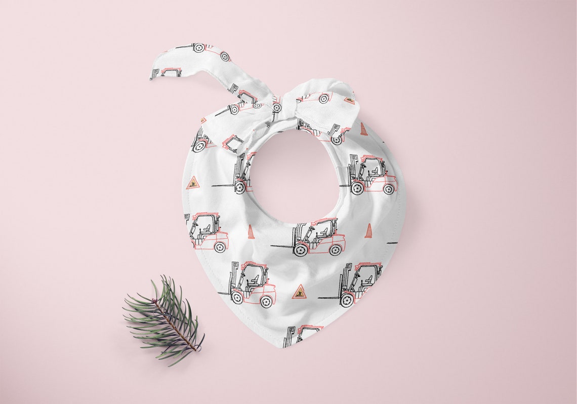 Forklift Pattern, Crane Forklift Digital Paper, Construction Trucks