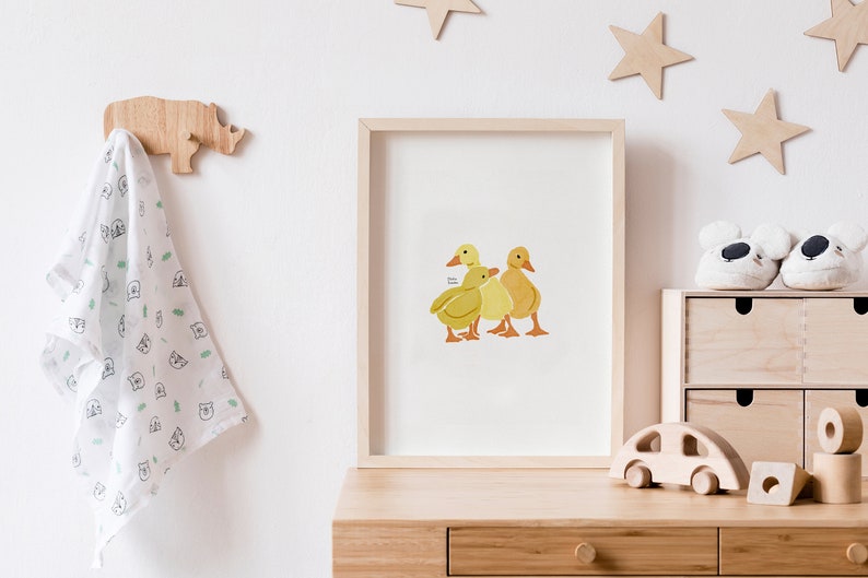 Baby Duck Wall Art Print DUCK Nursery Print Baby Animal Etsy