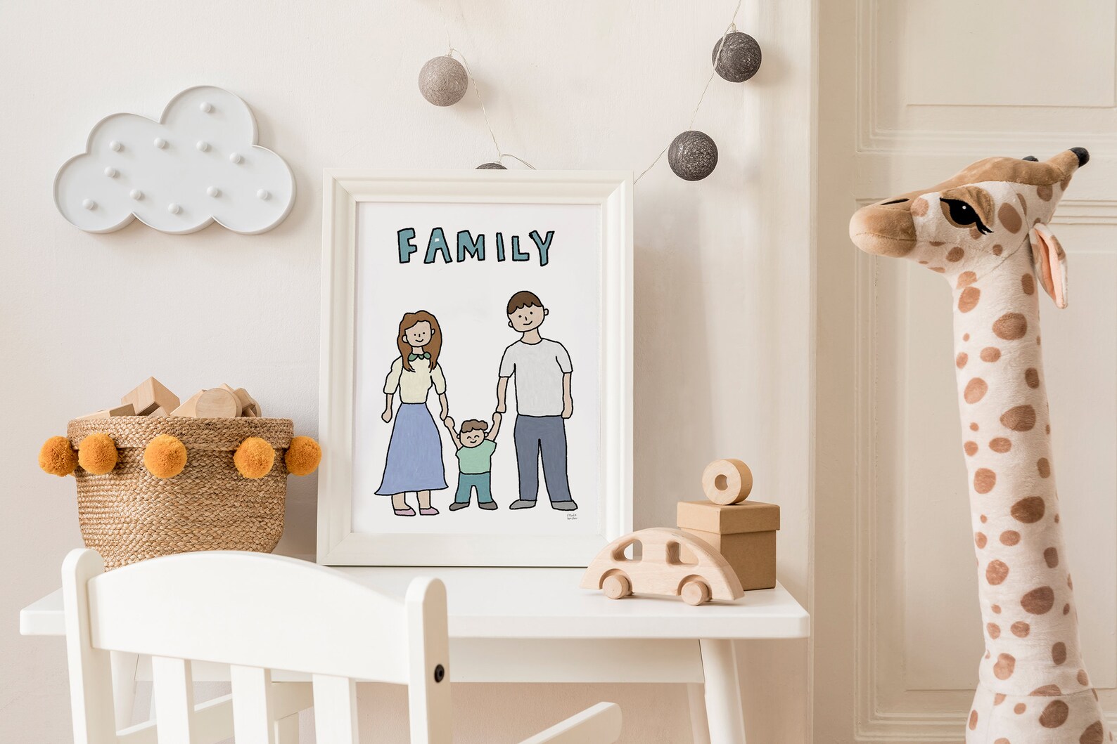 Family Wall Art Print Family Illustration Family Wall Decor Etsy
