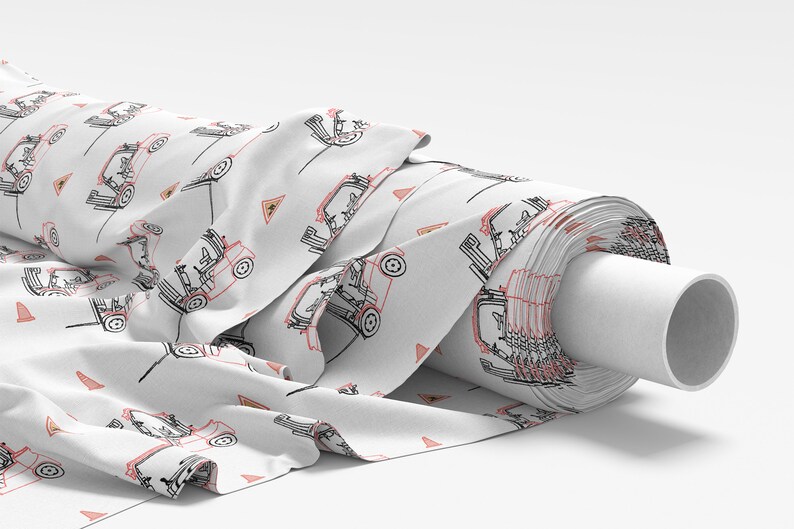 Forklift Pattern, Crane Forklift Digital Paper, Construction Trucks