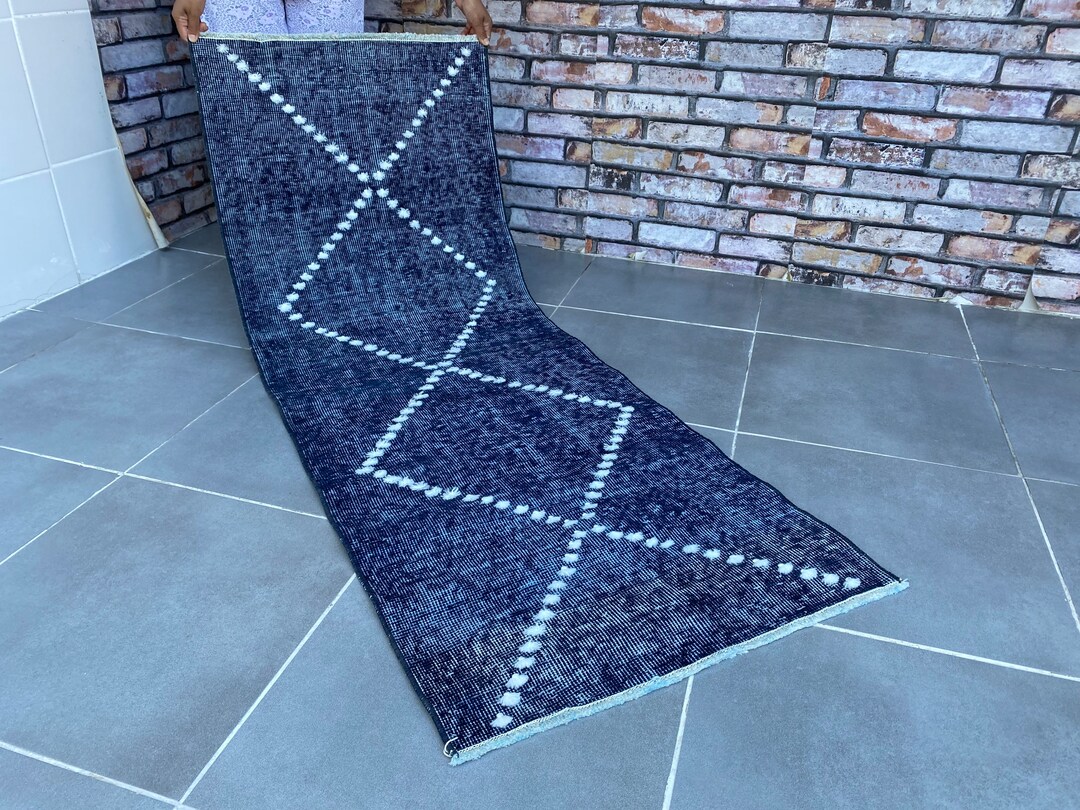 Small Runner Rug56x21feetaztec Blue Rugmoroccan Runner - Etsy