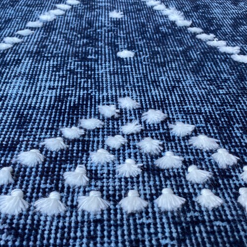 Small runner rug,4'3x2’1feet,aztec blue rug,moroccan runner shops rug,aztec rug,bohemian eclectic rug,vintage rug,blue door mat