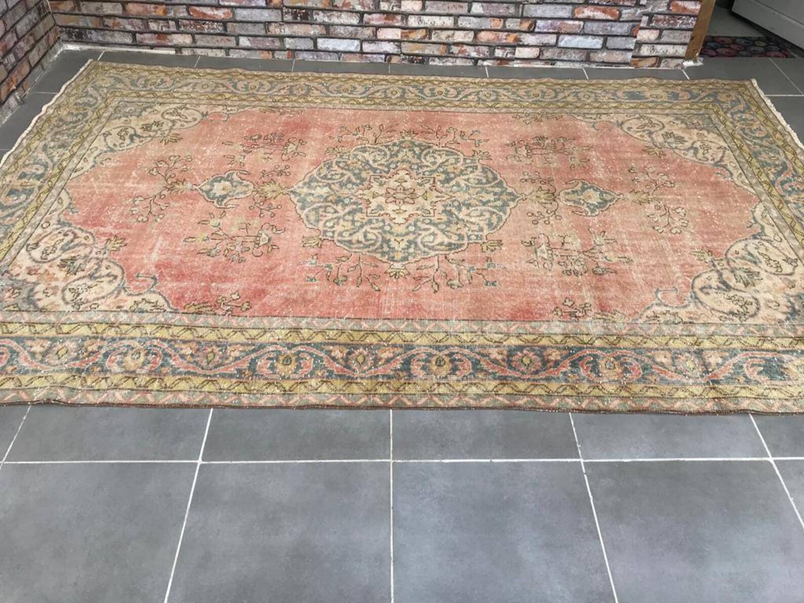 Pink Area Rug,9'9x6'2feet,pink Rug, Living Room Rug,aztec Area Rug