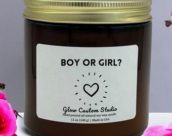 Personalized Candle Pregnancy Gifts, Boy or Girl, Baby Reveal, Pregnancy Reveal, Baby Shower, Pregnancy Announcement, Baby Announcement