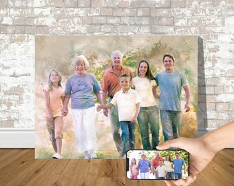 Watercolor Painting, Family Portrait, Custom Family Gift, Digital Watercolor, Portrait from Photo, Personalized Portrait, Watercolor Art