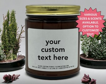 Personalized Gift, Custom Candle, Custom Message Candle, Create your own Candle label, Custom Name Candle, Blank label Candle, Soy Candle