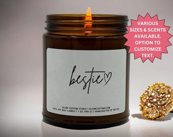 Bestie Candle Best Friend Gift Best Friend Candle Bestie Gift Ideas Girl Friend Gift Personalized Gift for Best Friend Birthday Gift BF Gift