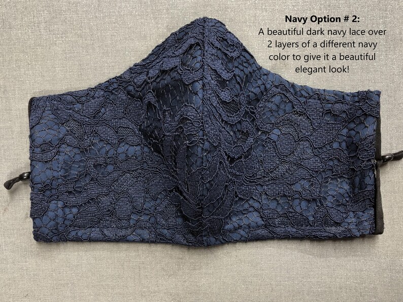 Navy Lace Face Mask Bridesmaid Face Mask Bridal Lace Face Etsy