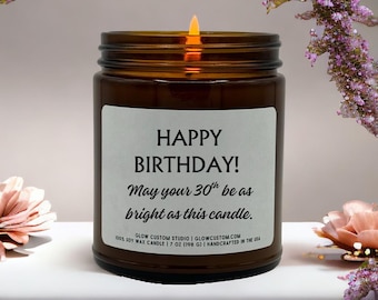 Happy Birthday Candle, 30th Birthday Candle, Funny Soy Candle Gift, Birthday Gift for Him, Milestone Candle, Novelty Birthday Gift for Her