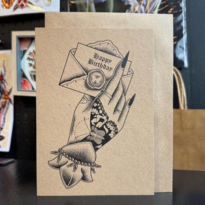 Carte d'anniversaire tatouage gothique A5