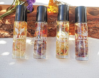 Crystal Infused Essential Oil Roller - Natural Perfume
