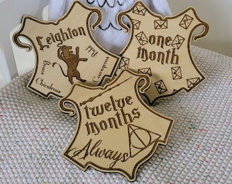 Magical Series - Wood, Engraved Baby Milestone Card Set *Unique*