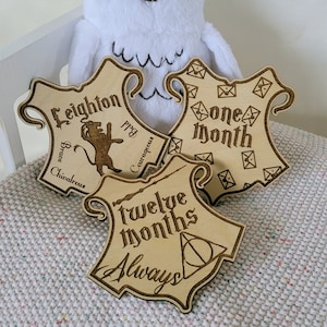 Série Magical - Bois, jeu de cartes jalon bébé gravées * Unique *