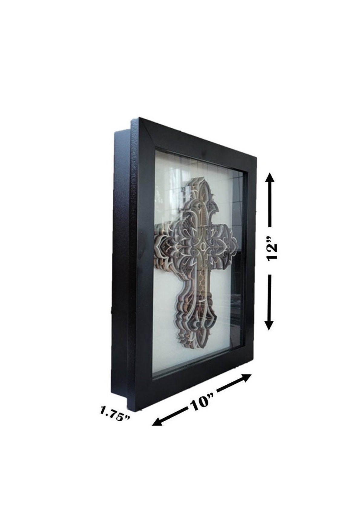 MultiColored Layered Cross Mounted in Shadow Box Etsy