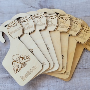Classic Winnie the Pooh Wooden Baby Closet Dividers – Nursery Organizer, Size Separators