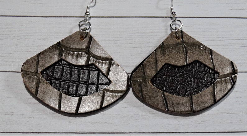 Faux leather earrings