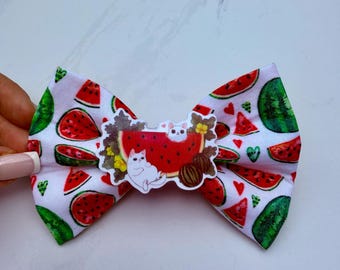 Watermelon Dog Bow Tie | Sparkly Pet Bow | Handmade Watermelon Dog Accessory | Fantasy Pet Fashion | Cat Bow Tie