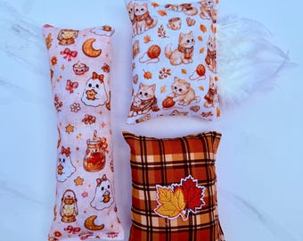 Catnip Kicker Toy Set | Fall Cat Toy | Handmade Catnip Pillow Toy | Interactive Cat Toy | Autumn Cat Gift | Cat Enrichment Toy