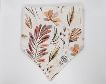 Reversible Snap on Pet Bandanas - colorful plants