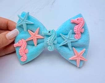 Underwater Dog Bow Tie | Sparkly Pet Bow | Handmade Sea Dog Accessory | Fantasy Pet Fashion | Cat Bow Tie