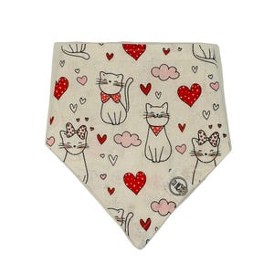 Valentine's Day bandana -Reversible Snap on Pet Bandanas - My life with cats