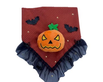 Scary halloween special bandana  Dog Bandana | Handmade Pet Bandana | Fall Dog Scarf | Autumn Pet Accessories | Dog & Cat Bandana | EllyGang