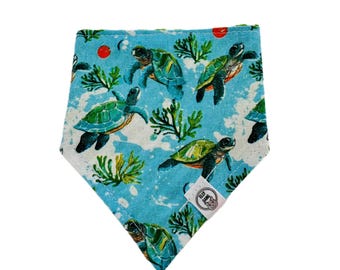 Summer Pet Bandana – Reversible Snap-On Dog & Cat Scarf | Beneath the Waves