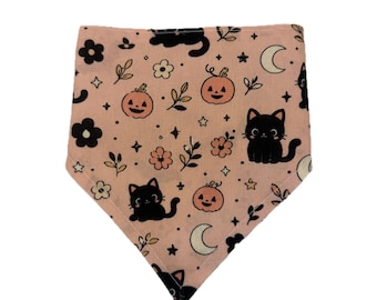 Little cute halloween cats  Cats Dog Bandana | Handmade Pet Bandana | Fall Dog Scarf | Autumn Pet Accessories | Dog & Cat Bandana | EllyGang