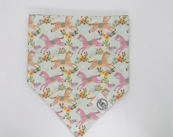 Reversible Snap on Pet Bandanas - Rocking Horses